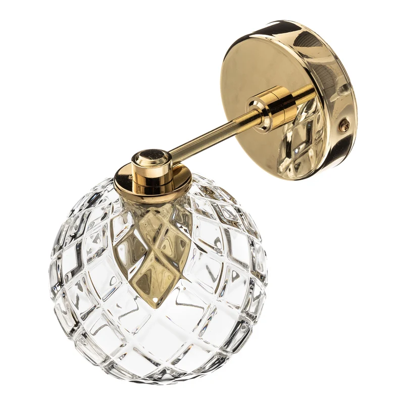 B-Ware Wandleuchte Lampe Odel Glas Messing transparent E27 Leuchte SIEHE TEXT/FOTO