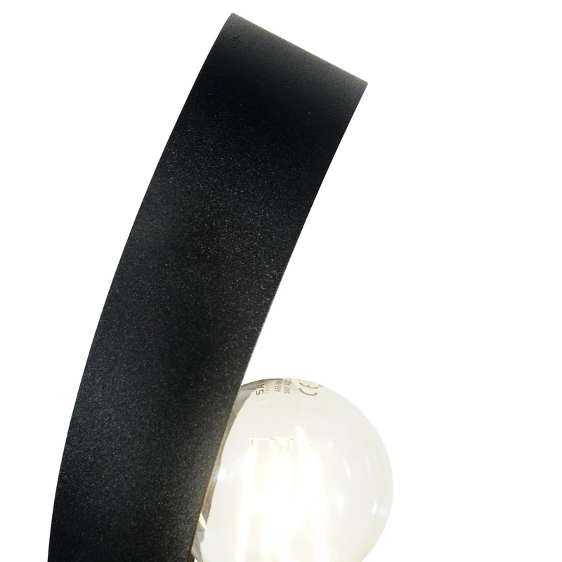 B-Ware Euluna Tischleuchte Lampe Petla schwarz gold Metall Ø 19 cm Spot Leuchte Licht