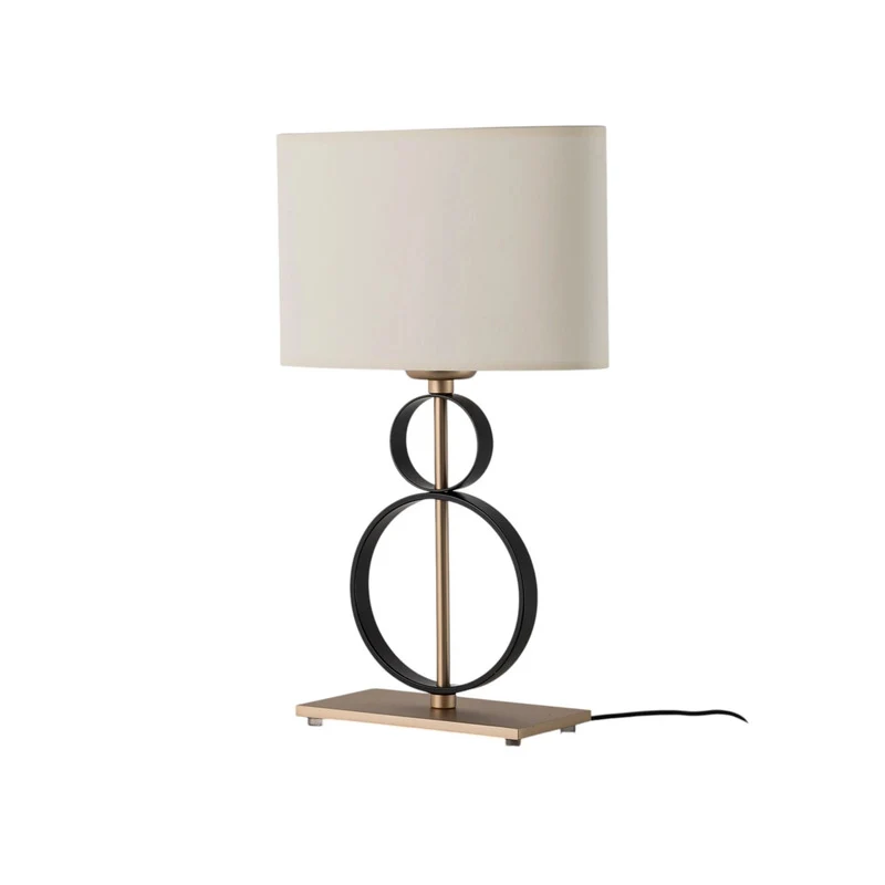 B-Ware Tischleuchte Lampe Priam schwarz gold Stahl Schalter 42 cm E27 LED Leuchte Lampe