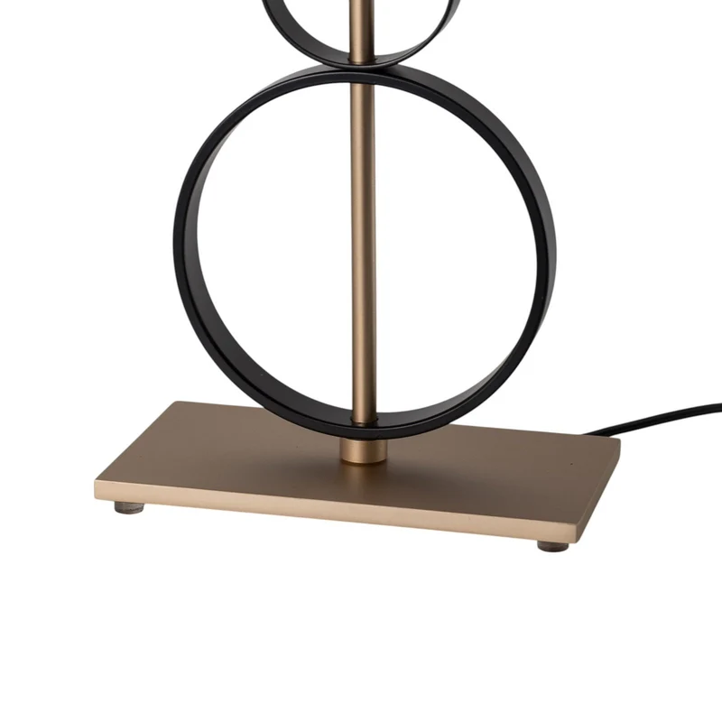 B-Ware Tischleuchte Lampe Priam schwarz gold Stahl Schalter 42 cm E27 LED Leuchte Lampe