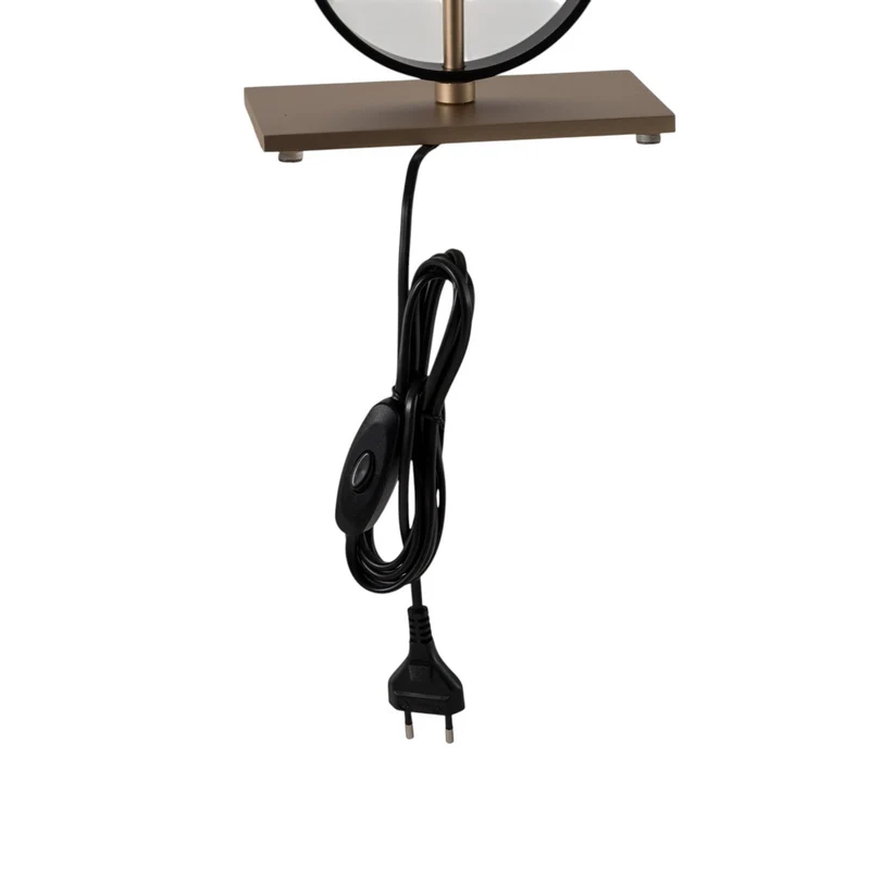 B-Ware Tischleuchte Lampe Priam schwarz gold Stahl Schalter 42 cm E27 LED Leuchte Lampe