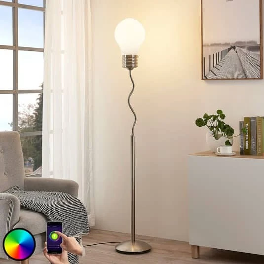 B-Ware Lindby Smart LED-RGB-Stehlampe Stehleuchte Lampe Leuchte Mena, App-Steuerung 519