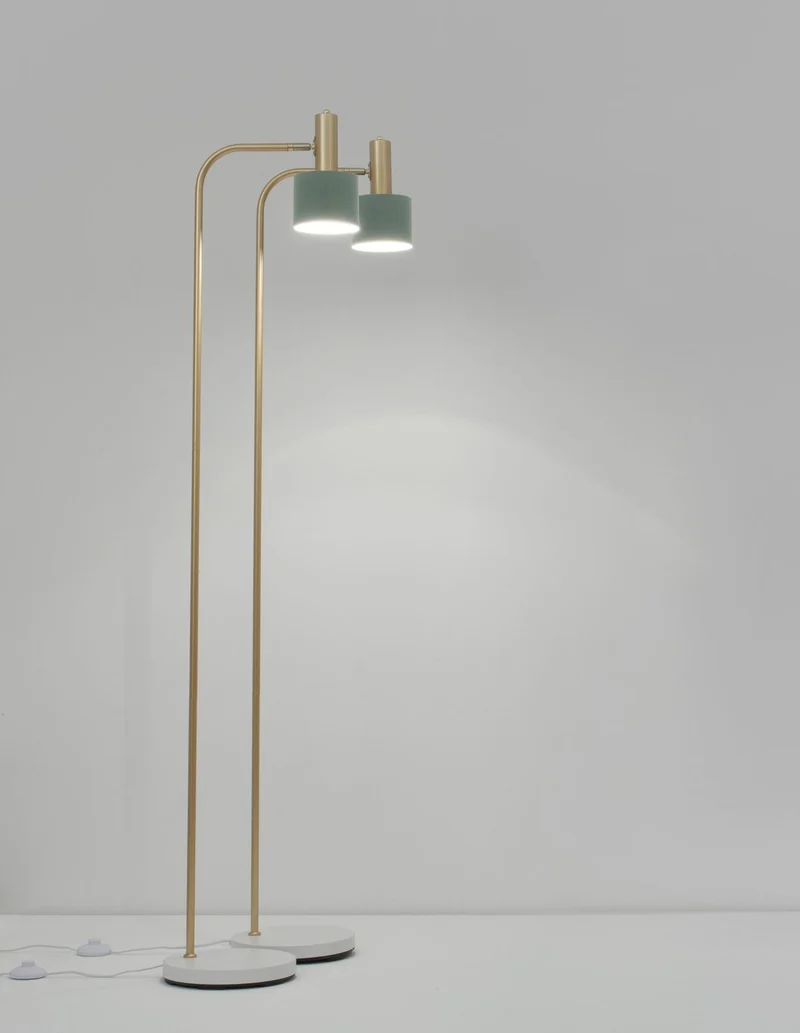 B-Ware Nova Luce Stehlampe Standleuchte PAZ E27 LED Gold Mint Lampenschirm Metall 165cm