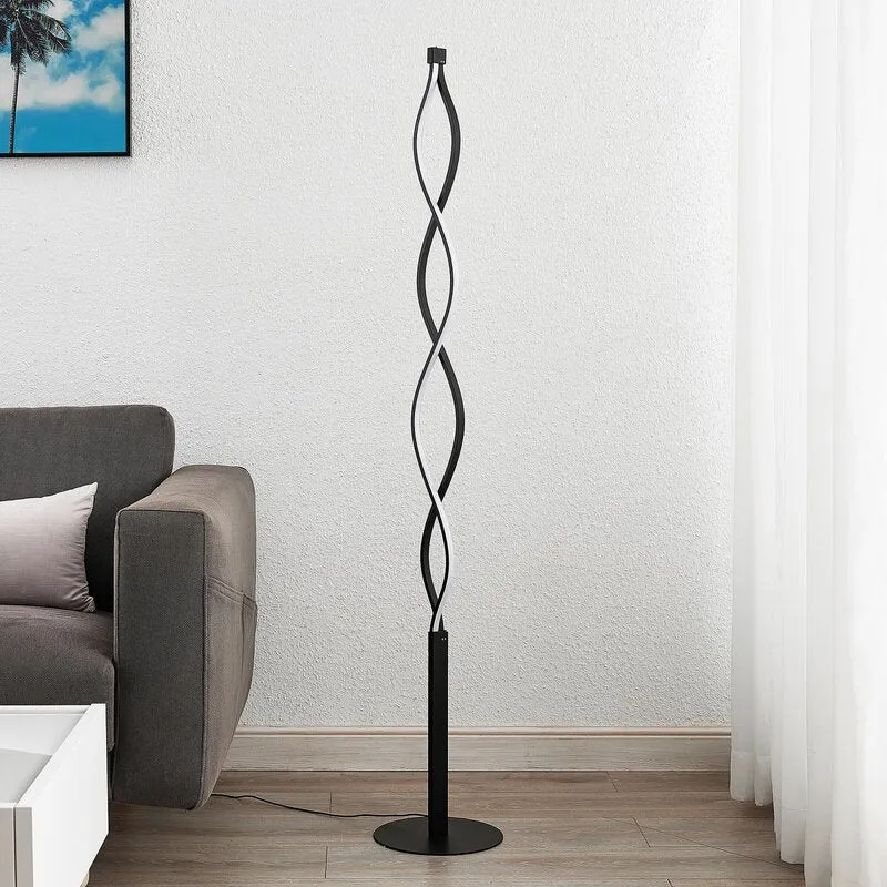 B-Ware Lindby Welina LED-Stehleuchte Standlampe Stehlampe Standleuchte gedreht schw256