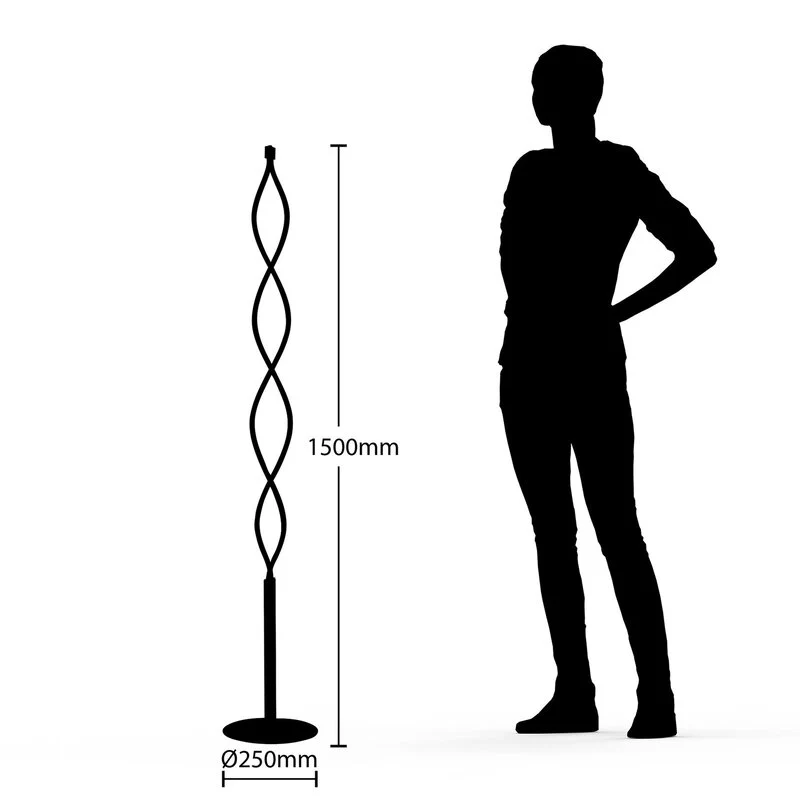 B-Ware Lindby Welina LED-Stehleuchte Standlampe Stehlampe Standleuchte gedreht schw256
