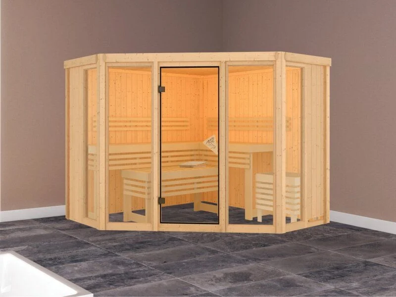 Karibu Sauna Alcinda ohne Ofen 68 mm