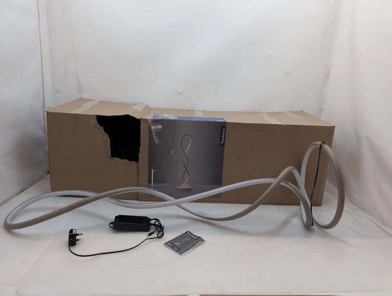 B-Ware Paul Neuhaus LED Floor Lamp Twist, Sand-coloured, Height 143 Cm