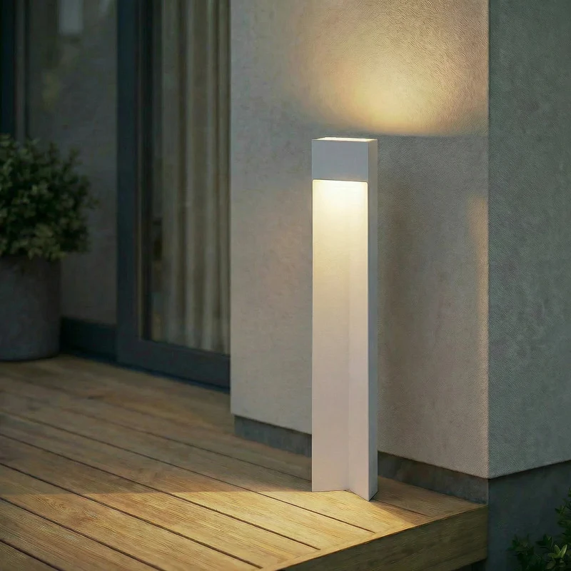 B-Ware Kaholo Wegeleuchte Gartenleuchte Aluminium LED 90cm IP44 hellgrau elegant Lampe