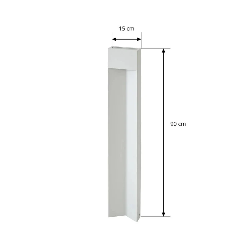 B-Ware Kaholo Wegeleuchte Gartenleuchte Aluminium LED 90cm IP44 hellgrau elegant Lampe