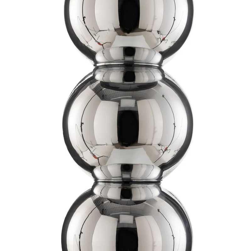 B-Ware Textil-Stehlampe Fulda Schirm schwarz Fuß chrom Stehleuchte Lampe Leuchte Spot