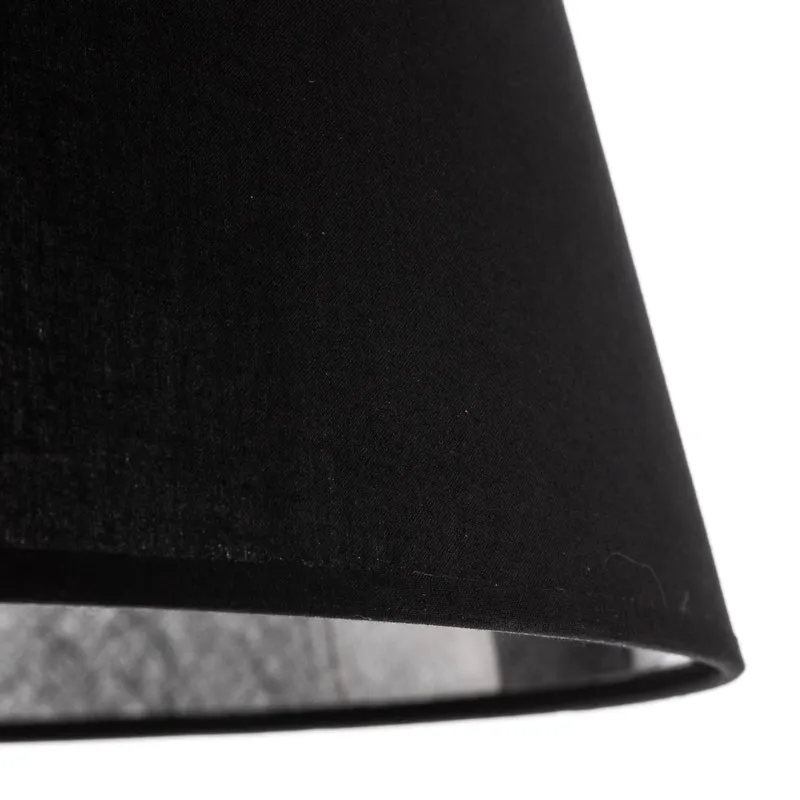 B-Ware Textil-Stehlampe Fulda Schirm schwarz Fuß chrom Stehleuchte Lampe Leuchte Spot