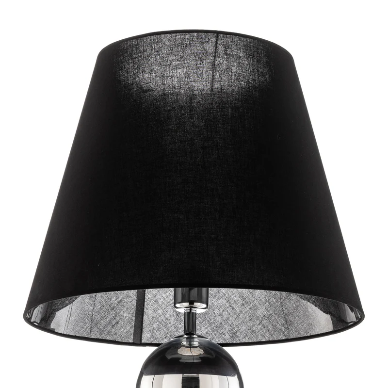 B-Ware Textil-Stehlampe Fulda Schirm schwarz Fuß chrom Stehleuchte Lampe Leuchte Spot