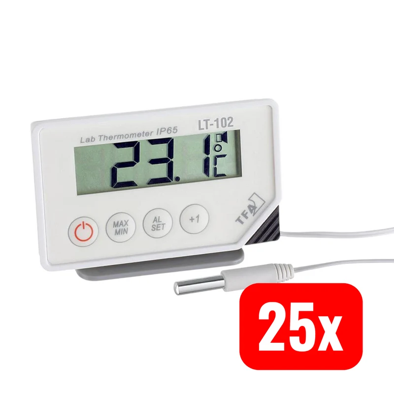 25x B-Ware TFA Dostmann Kabelgebundenes LT-102 Thermometer IP65 Weiß 3 m 25 STÜCK