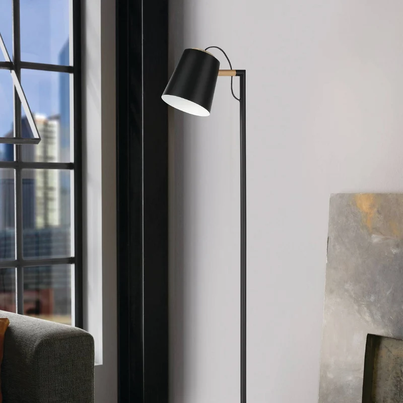 B-Ware Eglo Stehleuchte Lacey, Höhe 159,5 cm schwarz Stahl Stehlampe Leuchte Lampe Spot