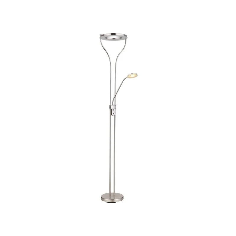 B-Ware Globo LED-Stehlampe Ebro Stehleuchte Standlampe Höhe 194 cm nickelfarben 2-flg.