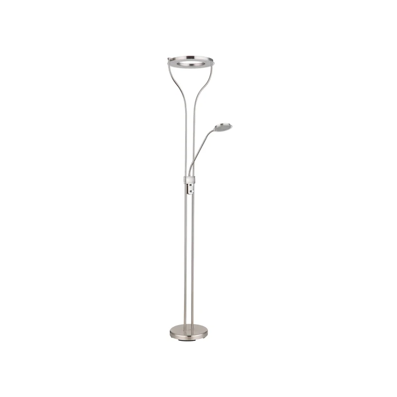 B-Ware Globo LED-Stehlampe Ebro Stehleuchte Standlampe Höhe 194 cm nickelfarben 2-flg.