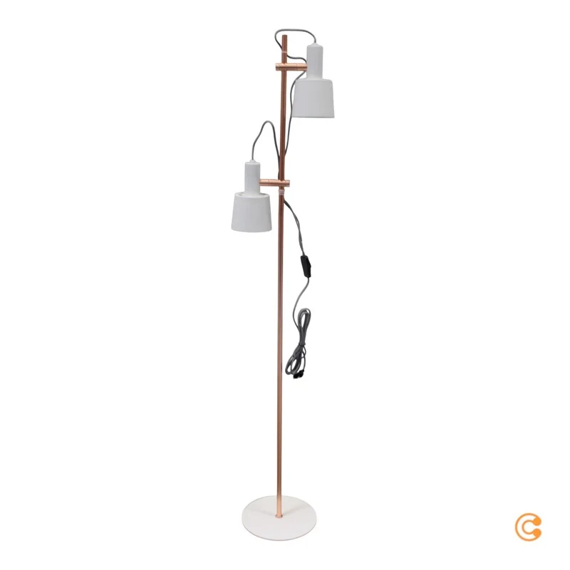 B-Ware Paulmann Haldar Stehlampe Leuchte Lampe Weiß Kupfer 2-flammig E14 Metall Textil