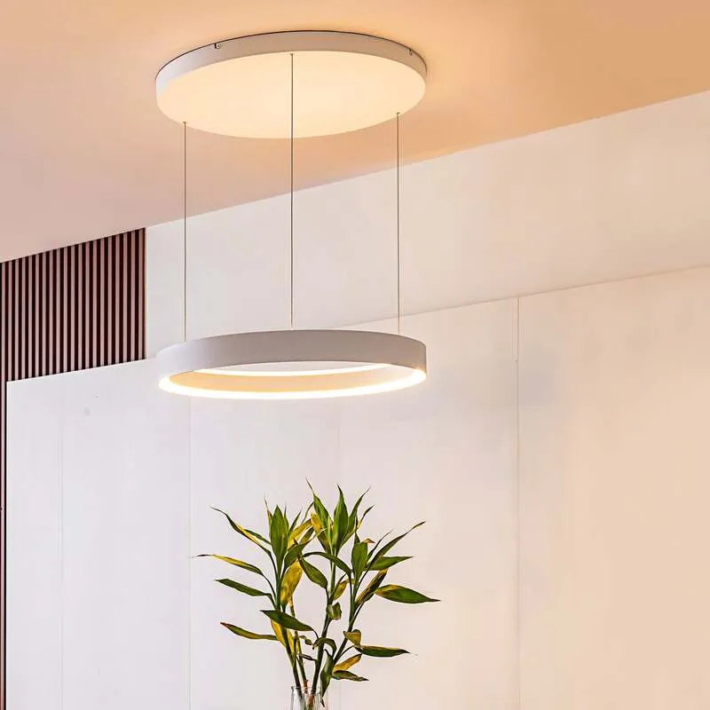 B-Ware Lucande LED Hängeleuchte Pendelleuchte Philine Deckenlampe 60 cm weiß Eisen