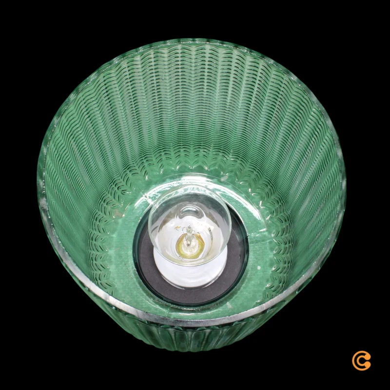 B-Ware Pauleen Tischleuchte Lampe E27 LED türkis Metall Glas Batteriebetrieb Schalter