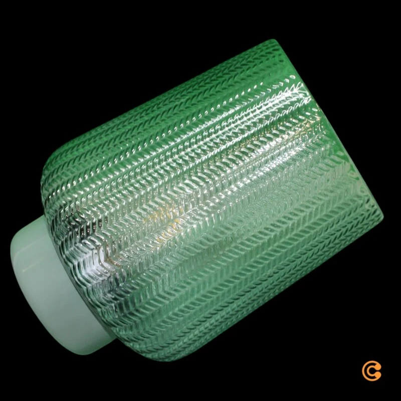 B-Ware Pauleen Tischleuchte Lampe E27 LED türkis Metall Glas Batteriebetrieb Schalter