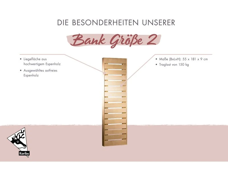Karibu Sauna Bank Größe 2