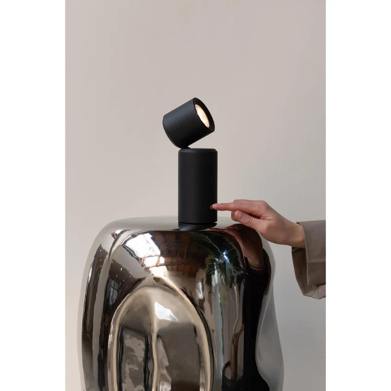 B-Ware it's about RoMi Tischlampe Tischleuchte Milan LED Lampe Akku Schwarz 19 cm La503
