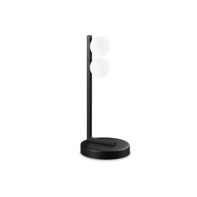 B-Ware Ideal Lux Tischlampe Tischleuchte Ping Pong LED Schwarz Glas Metall Opalglas