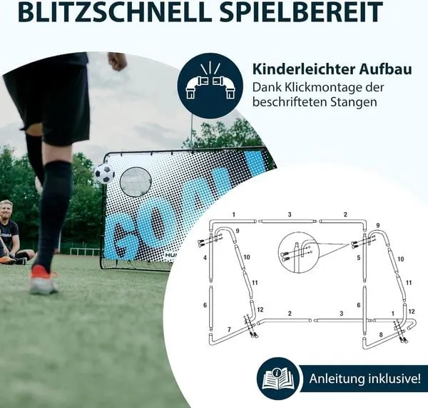 B-Ware HUDORA Fußballtor Torwand Trainer Goal Fußballnetz Familie Outdoor Spiel10