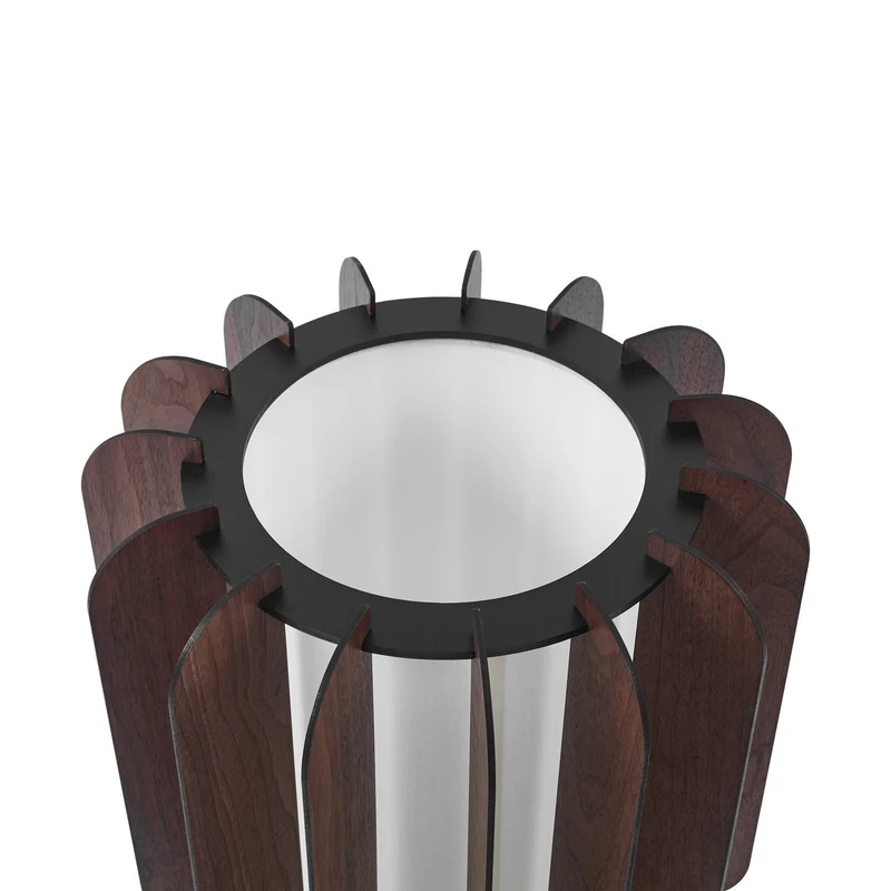 B-Ware Lucande Stehleuchte Juneta Standleuchte Stehlampe 75 cm braun Holz Textil459