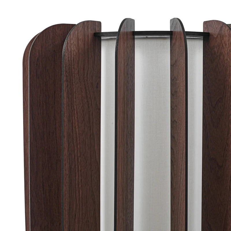 B-Ware Lucande Stehleuchte Juneta Standleuchte Stehlampe 75 cm braun Holz Textil459