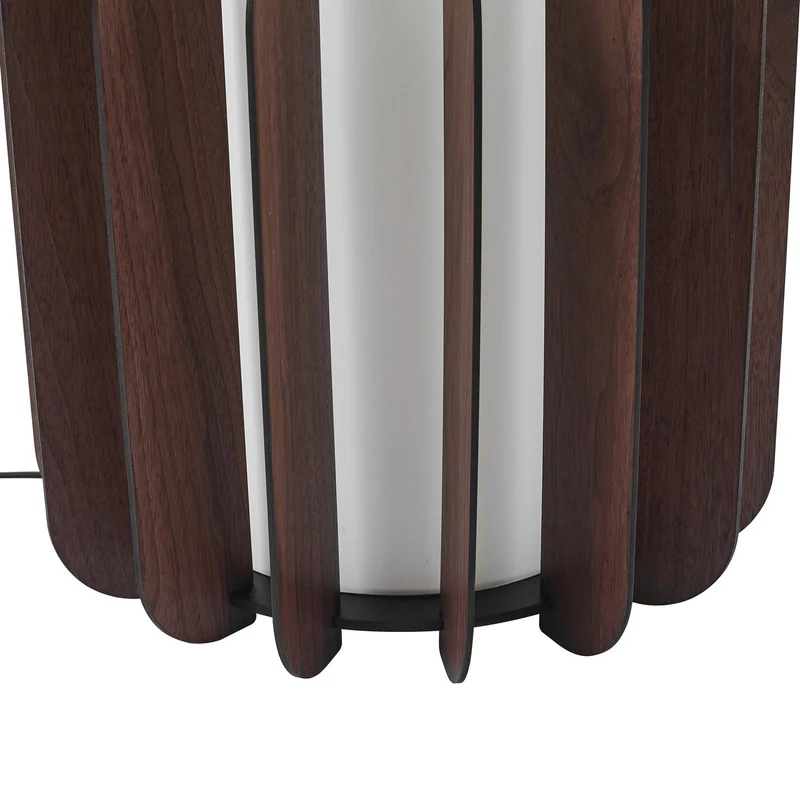 B-Ware Lucande Stehleuchte Juneta Standleuchte Stehlampe 75 cm braun Holz Textil459