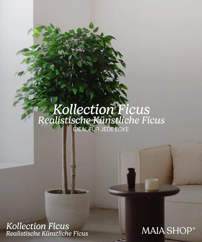 B-Ware Maia Shop Ficus Kunstpflanzen Künstlicher Baum Kunstpflanze mit Topf 190x100 cm