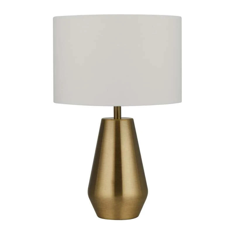 B-Ware Searchlight Tischleuchte Tischlampe Laynie Textil Stahl creme Schalter 24cm 322