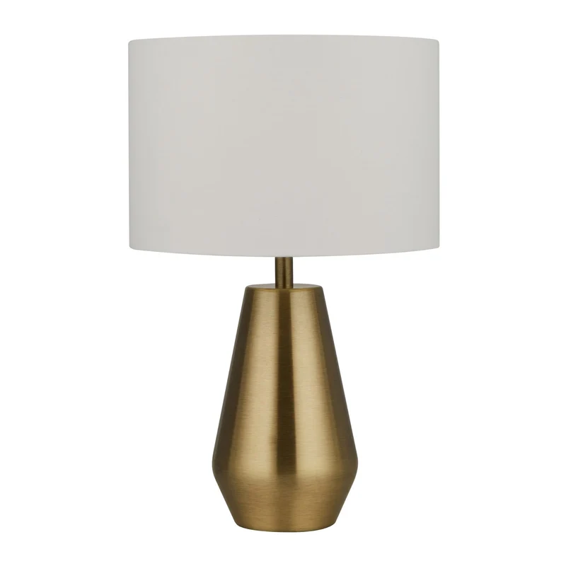 B-Ware Searchlight Tischleuchte Tischlampe Laynie Textil Stahl creme Schalter 24cm 322
