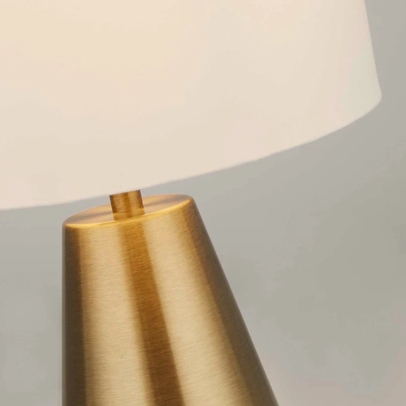 B-Ware Searchlight Tischleuchte Tischlampe Laynie Textil Stahl creme Schalter 24cm E14