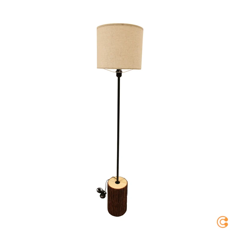 B-Ware JUST LIGHT Stehleuchte Lampe Bark holz creme Eisen Holz Schalter