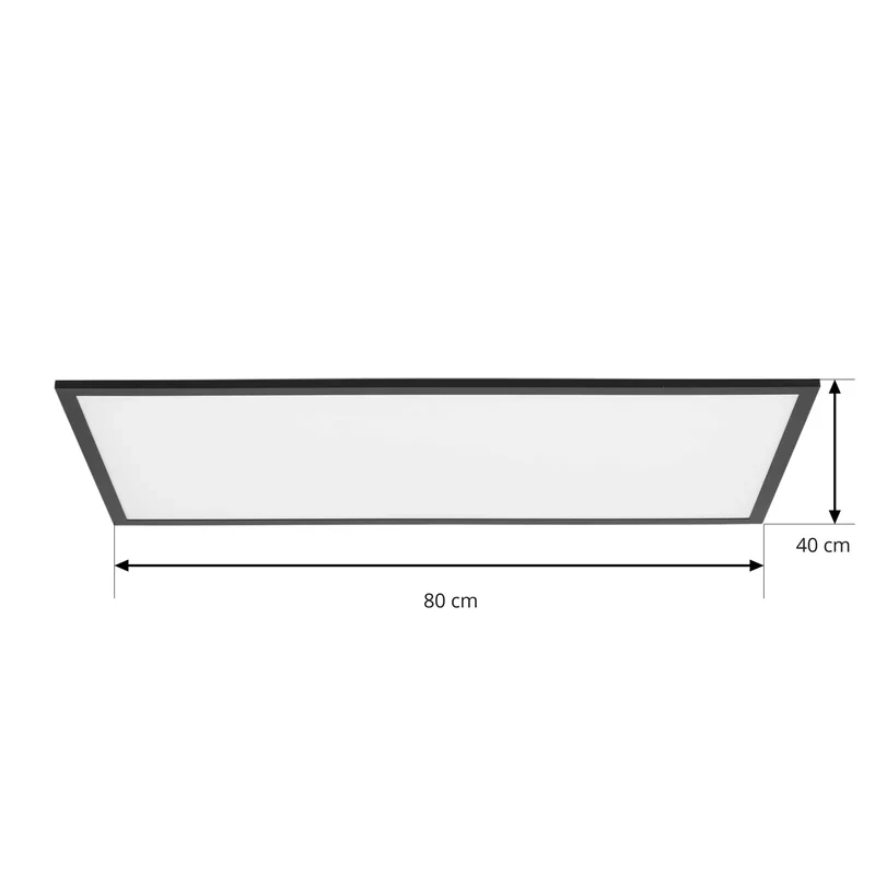 B-Ware Lindby Panel Deckenleuchte LED Lampe Rechteck schwarz Aluminium Kunststoff 80 cm