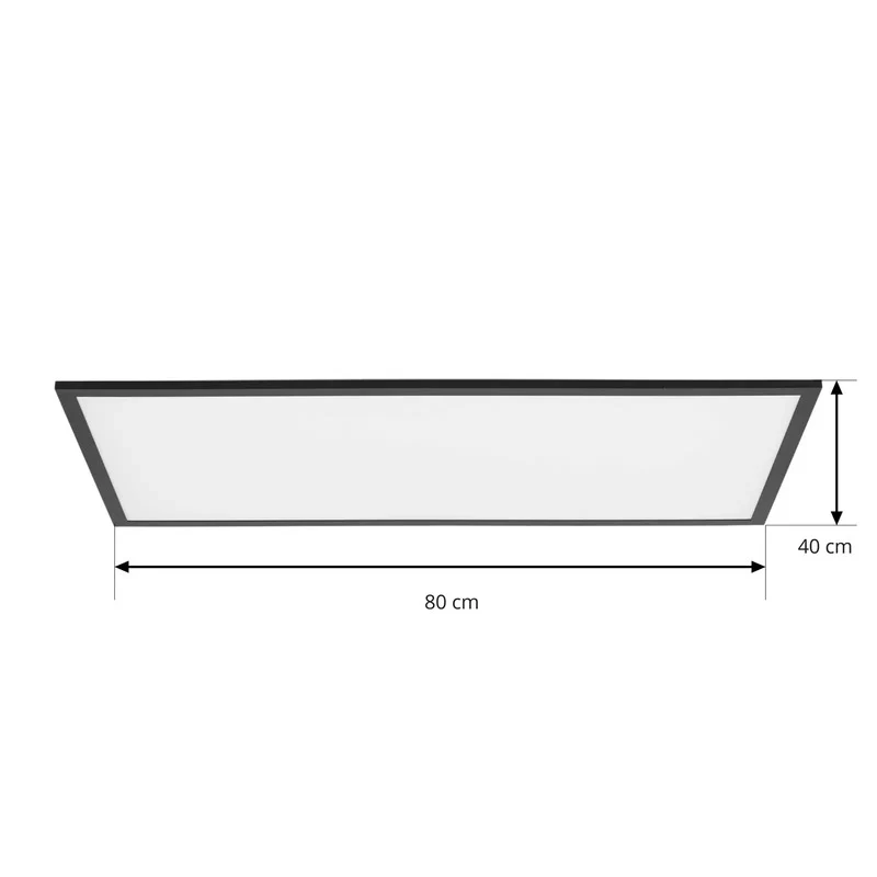 B-Ware Lindby Panel Deckenleuchte LED Lampe Rechteck schwarz Aluminium Kunststoff 80 cm