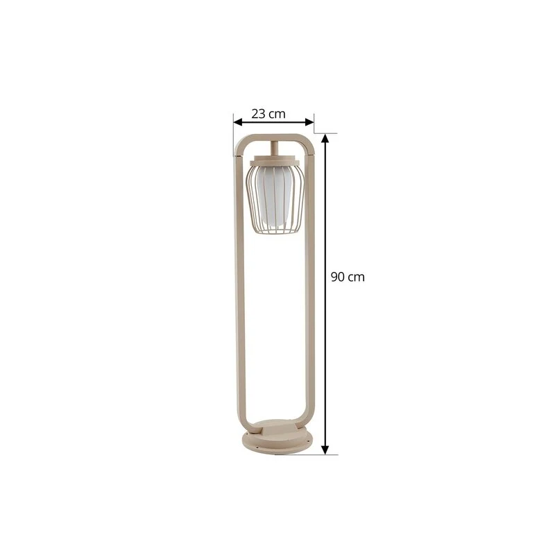 B-Ware Lucande Wegeleuchte Außenleuchte Chandan beige Metall IP54 90 cm Gartenleuchte