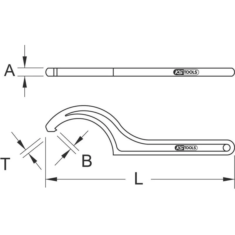 B-Ware KS Tools Hakenschlüssel Schlüssel Werkzeug Schlüsselweite Metrisch 12 14 mm