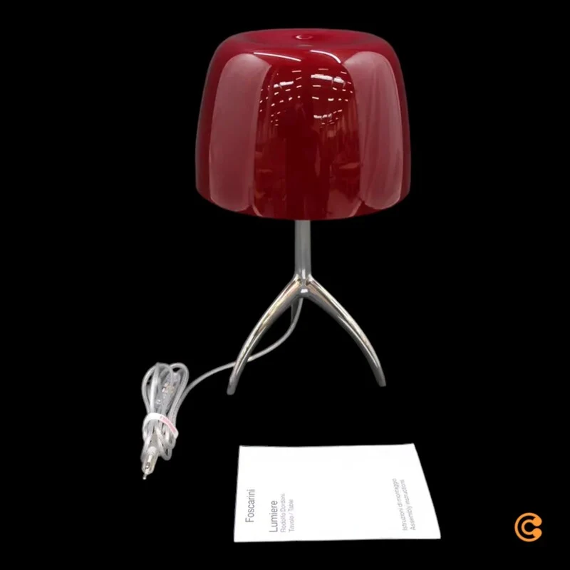 B-Ware Foscarini Lumiere Tischlampe grande Nachttischleuchte Lampe alu/rot dimmbar