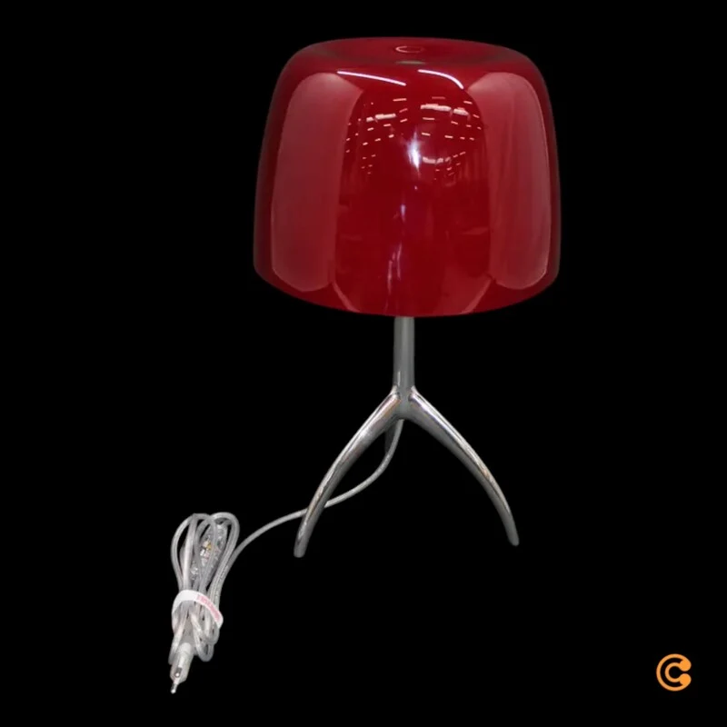 B-Ware Foscarini Lumiere Tischlampe grande Nachttischleuchte Lampe alu/rot dimmbar