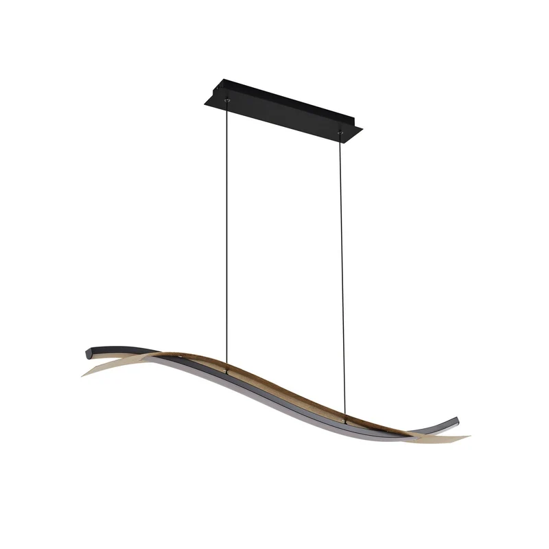 B-Ware Lucande LED-Hängeleuchte Pendelleuchte Alevia schwarz gold CCT dimmbar