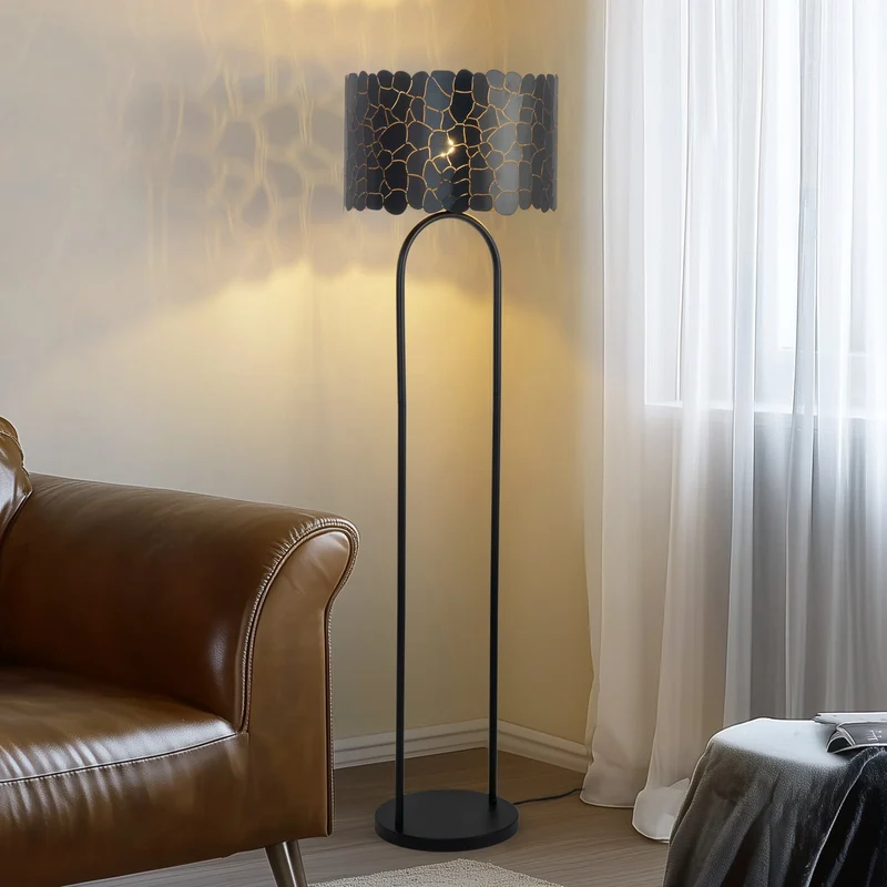 B-Ware Lindby Stehleuchte Lampe Aralena schwarz gold Höhe 1435 cm
