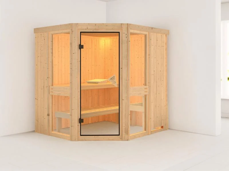 Amelia 1 - Karibu Sauna ohne Ofen - ohne Dachkranz -