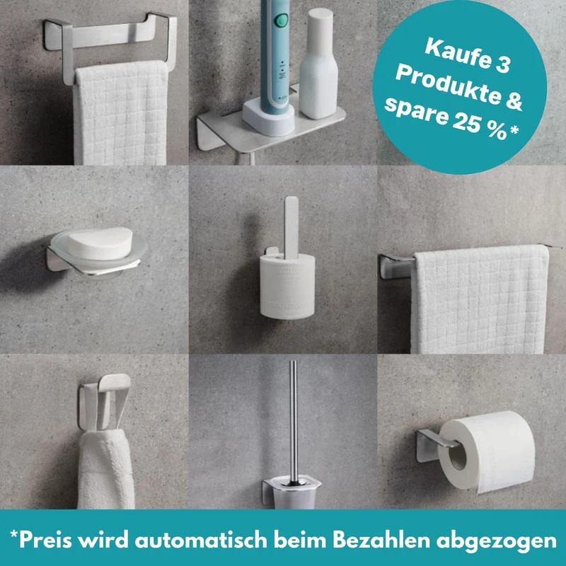 14x B-Ware WEISSENSTEIN Haken WOMO Edelstahl matt silber selbstklebend 4er-Pack 14 SETS
