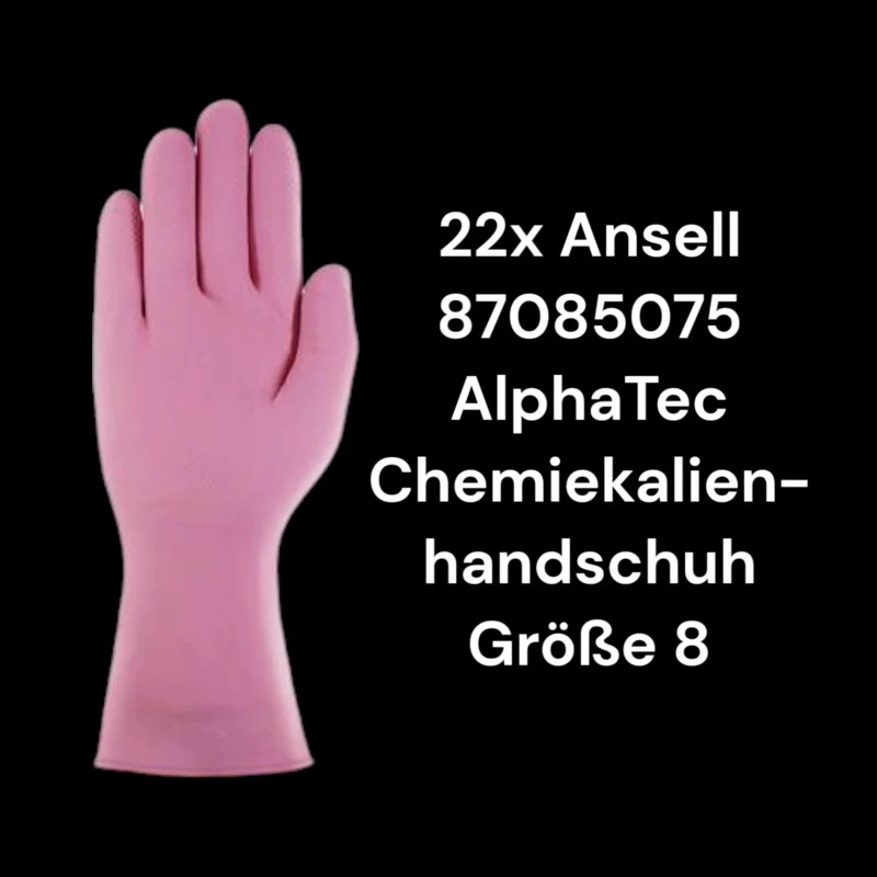 B-Ware Ansell 87085075 AlphaTec Baumwollvelour Chemikalienhandschuh 8 22 STÜCK