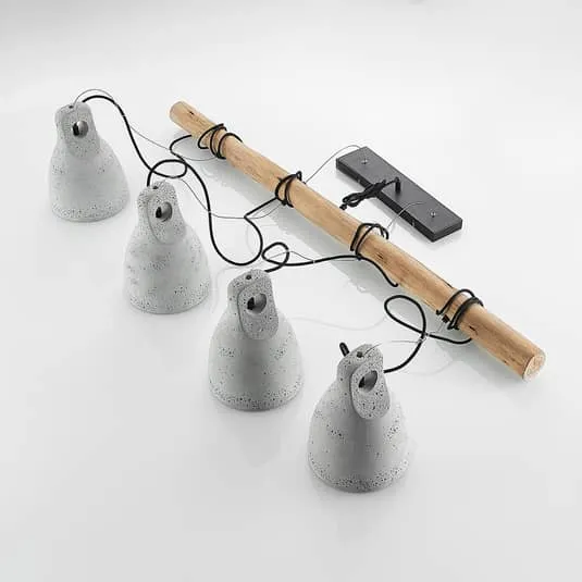 B-Ware Lindby Grima Hängeleuchte Hängeleuchte Lampe Leuchte aus Beton vierflammig
