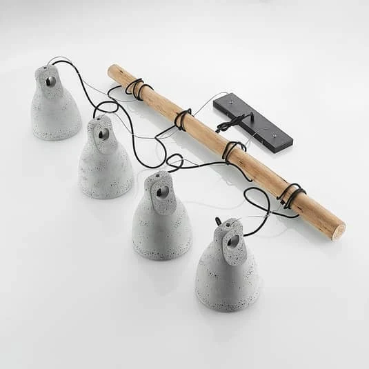 B-Ware Lindby Grima Hängeleuchte Hängeleuchte Lampe Leuchte aus Beton vierflammig