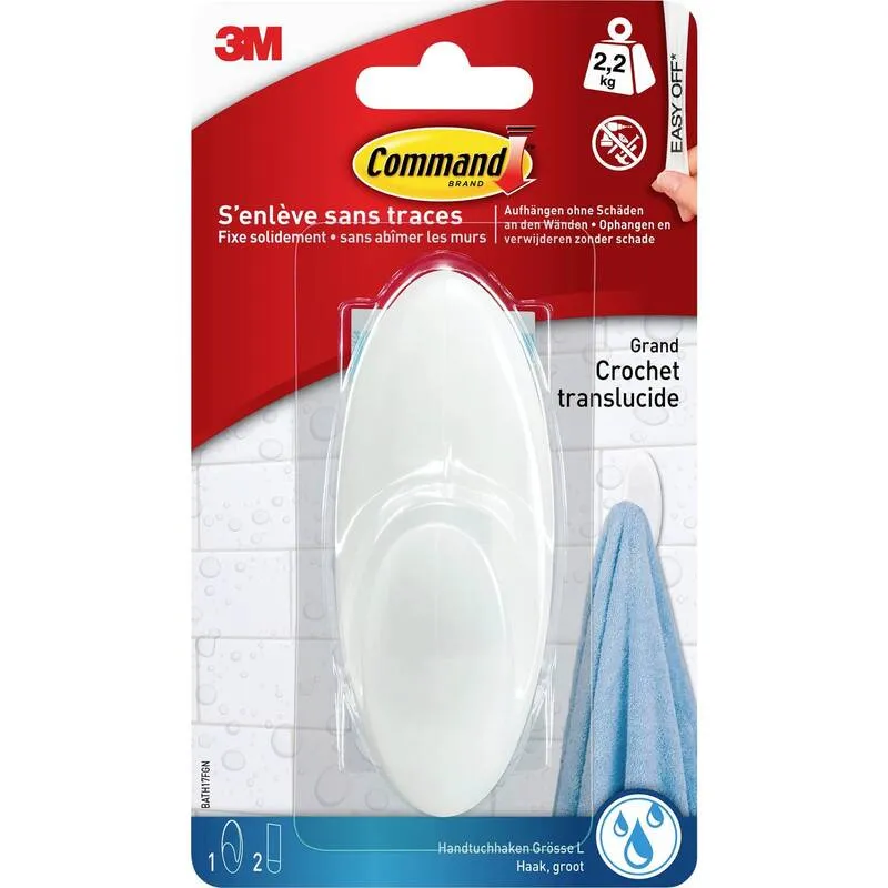 B-Ware 3M Command Bad Large Handtuchhaken (L x B x H) 114 x 41 x 38 mm Weiß 91 STÜCK